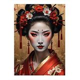 Tablomega Japon Kadın Hediyelik Ahşap Tablo 25cmx 35cm