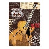Tablomega Jazz Temalı Elektro Gitar Modern Ahşap Tablo 35cm X50cm