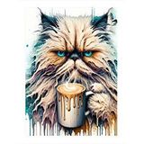 Tablomega Kahve İçen Tembel Kedi Mdf Poster 25cmx 35cm