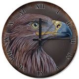Tablomega Kahve Rengi Kartal Sessiz 30x30 cm Duvar Saati