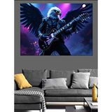 Tablomega Kanatlı Gitar Çalan Kartal Dekoratif Kanvas - Mdf Ahşap Tablo