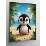 Tablomega Kanvas Tablo Afacan Penguen Kumsalda