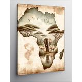Tablomega Kanvas Tablo Afrika Haritası