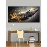 Tablomega Kanvas Tablo Altın Tüy Işıltısı