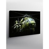 Tablomega Kanvas Tablo Askeri Helikopter Havada