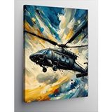 Tablomega Kanvas Tablo Askeri Helikopter