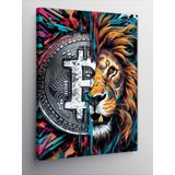Tablomega Kanvas Tablo Aslan Ve Bitcoin