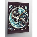 Tablomega Kanvas Tablo Ayda Gitar Çalan Astronot