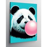 Tablomega Kanvas Tablo Balon Çiğneyen Panda
