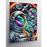 Tablomega Kanvas Tablo Baloncuklu Uzay Astronotu