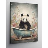 Tablomega Kanvas Tablo Banyo Yapan Panda