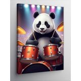 Tablomega Kanvas Tablo Bateri Çalan Panda