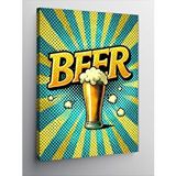 Tablomega Kanvas Tablo "beer" Yazılı Retro Afiş