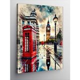 Tablomega Kanvas Tablo Big Ben Ve Telefon Kulübesi