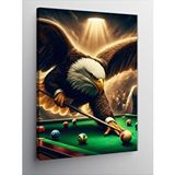 Tablomega Kanvas Tablo Bilardo Oynayan Kartal