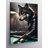 Tablomega Kanvas Tablo Bilardo Oynayan Kurt
