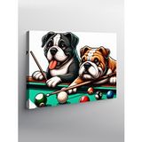 Tablomega Kanvas Tablo Bilardo Oynayan Sevimli Köpekler