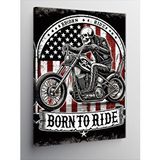 Tablomega Kanvas Tablo Born To Ride - Motosiklet Tutkusu
