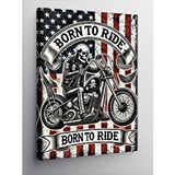 Tablomega Kanvas Tablo Born To Ride Ve Motor Tutkusu