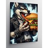 Tablomega Kanvas Tablo Burger Yiyen Kurt