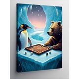 Tablomega Kanvas Tablo Buzda Satranç Oyunu