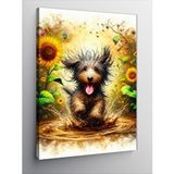 Tablomega Kanvas Tablo Çamurda Koşan Köpek