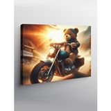 Tablomega Kanvas Tablo Chopper Motosiklet Ve Ayıcık