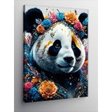Tablomega Kanvas Tablo Çiçekler Ve Panda