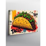 Tablomega Kanvas Tablo Çizgi Roman Taco İllüstrasyonu