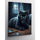 Tablomega Kanvas Tablo Çizim Yapan Kedi