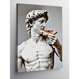 Tablomega Kanvas Tablo David Heykelinin Pizza Yemesi