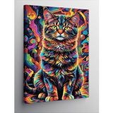Tablomega Kanvas Tablo Desenli Boyalar Ve Kedi