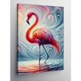 Tablomega Kanvas Tablo Dingin Flamingo