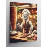 Tablomega Kanvas Tablo Döner Ustası Kedi