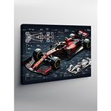 Tablomega Kanvas Tablo F1 Yarış Arabası Planı