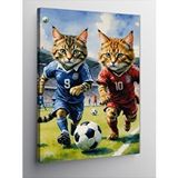 Tablomega Kanvas Tablo Futbol Oynayan Kediler