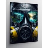 Tablomega Kanvas Tablo Gaz Maskeli Adam Ve Deniz