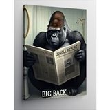 Tablomega Kanvas Tablo Gazete Okuyan Gorilla