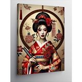 Tablomega Kanvas Tablo Geisha Sanatı Çizimi