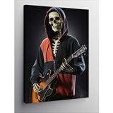Tablomega Kanvas Tablo Gitar Çalan Kapşonlu İskelet