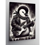 Tablomega Kanvas Tablo Gitar Çalan Penguen