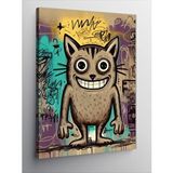 Tablomega Kanvas Tablo Graffiti Kedi