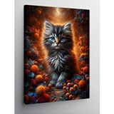 Tablomega Kanvas Tablo Gri Kedi Ve Orman