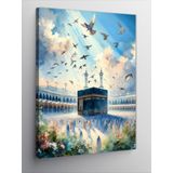 Tablomega Kanvas Tablo Güvercinler Ve Kabe