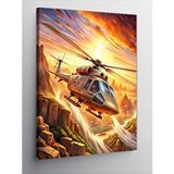 Tablomega Kanvas Tablo Helikopter Kaçışı