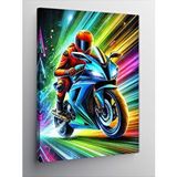 Tablomega Kanvas Tablo Hızlı Motosiklet Sürüşü