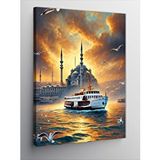 Tablomega Kanvas Tablo İstanbul’da Gün Batımı Ve Vapur