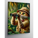 Tablomega Kanvas Tablo İzci Şapkalı Kedi