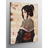Tablomega Kanvas Tablo Japon Kadın Dövme Sanatı
