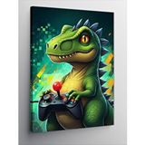 Tablomega Kanvas Tablo Joystik Tutan Dinozor